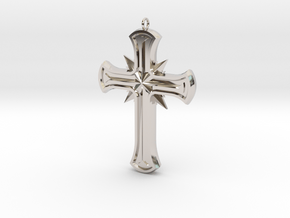 Gothic Cross in Rhodium Plated Brass