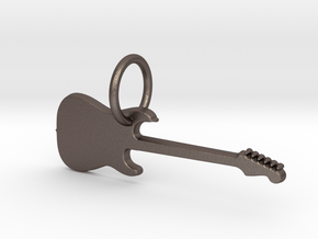 keychain_guitar1 in Polished Bronzed Silver Steel