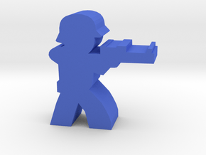 Game Piece, WW2 German Sniper in Blue Processed Versatile Plastic