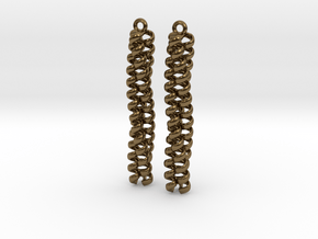 Trimeric coiled coil earrings in Polished Bronze