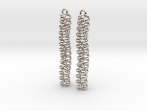 Trimeric coiled coil earrings in Rhodium Plated Brass
