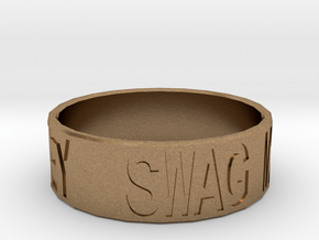 "Swag Money" Ring, 24mm diameter in Natural Brass