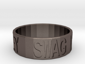 "Swag Money" Ring, 24mm diameter in Polished Bronzed Silver Steel
