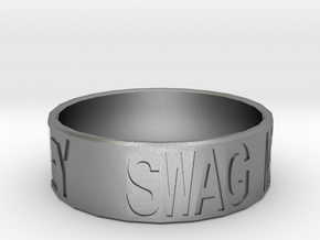 "Swag Money" Ring, 24mm diameter in Natural Silver