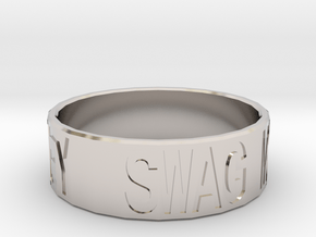 "Swag Money" Ring, 24mm diameter in Rhodium Plated Brass