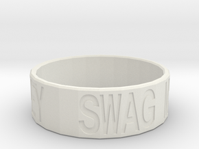 "Swag Money" Ring, 24mm diameter in White Natural Versatile Plastic