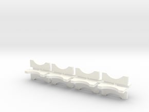 1/12 4 Inch Muffler Clamps in White Processed Versatile Plastic