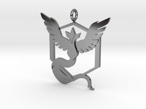 Pokémon Go Team Mystic Pendant in Fine Detail Polished Silver