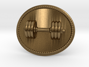 Dumbbell Belt Buckle in Natural Bronze