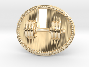 Dumbbell Belt Buckle in 14K Yellow Gold