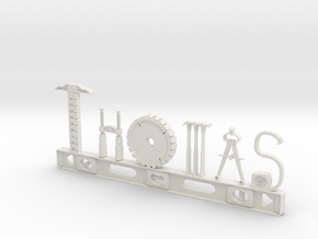 Thomas Nametag in White Natural Versatile Plastic