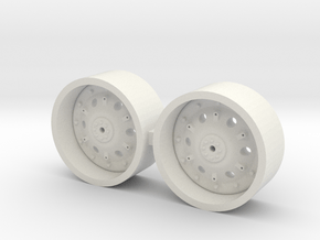 1/64 42 inch John Deere  Rear Wheels in White Natural Versatile Plastic