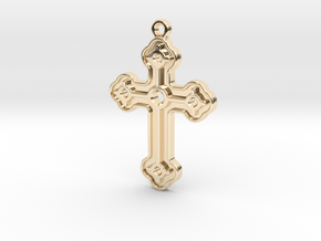 Greek Cross in 14k Gold Plated Brass