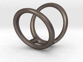 Ring Splint sizes 7/5 9/5 in Polished Bronzed Silver Steel