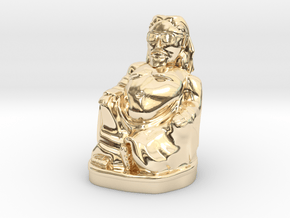 Dude Buddha 2in Printing Ready in 14k Gold Plated Brass