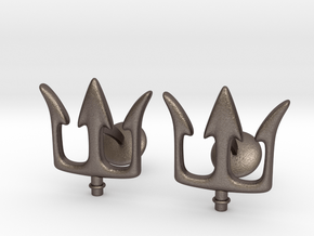Poseidon Cufflinks in Polished Bronzed Silver Steel