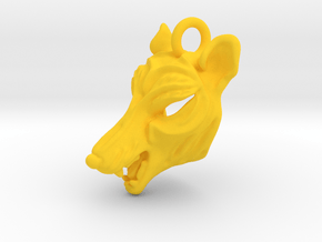 Plastic Thylacine Pendant in Yellow Processed Versatile Plastic