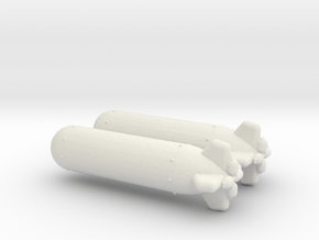 1/144 Scale Torpedo Mk 32 in White Natural Versatile Plastic