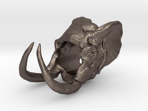 Elephant Size 6 in Polished Bronzed Silver Steel
