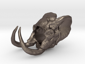 Elephant Size 10 in Polished Bronzed Silver Steel