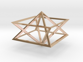 Giza Pyramid Merkaba Vehicle 2" in 14k Rose Gold Plated Brass