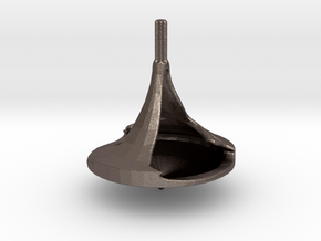 ZWEIBLADE Spinning Top in Polished Bronzed Silver Steel