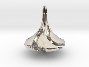 SUPERB Spinning Top in Rhodium Plated Brass