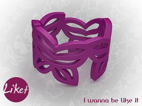 Butterfly leafs ring size 5 in Purple Processed Versatile Plastic