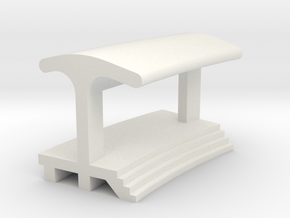 Curved Inside Platform - With Shelter in White Natural Versatile Plastic