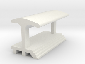 Straight Platform - With Shelter in White Natural Versatile Plastic