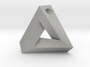Penrose Triangle - Pendant (3cm | 3mm hole) in Aluminum