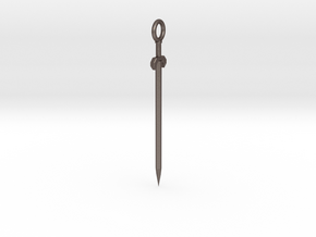 Sword Keychain in Polished Bronzed Silver Steel
