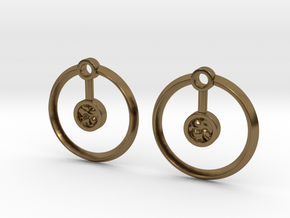 Hydrogen Earring in Polished Bronze