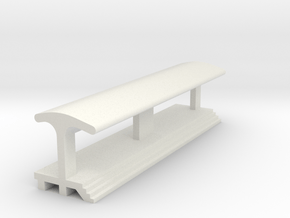 Straight, Long Platform - With Shelter in White Natural Versatile Plastic