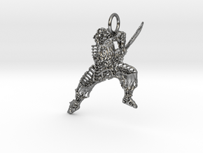 Armored Pendant in Polished Silver
