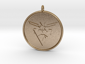 Pokemon Go - Instinct Team Pendant - WITH YOUR NAM in Polished Gold Steel