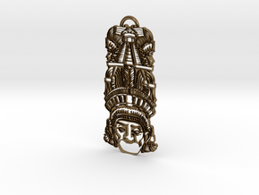 Aztec Totem Pendant in Polished Bronze