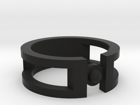 Sphere ring in Black Natural Versatile Plastic