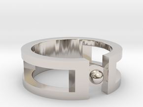 Sphere ring in Platinum