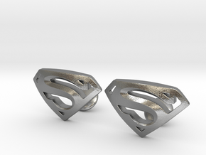 Superman Cufflinks in Natural Silver