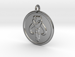 Mandalorian Slave Pendant in Polished Silver
