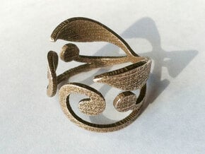 Hidden Life Ring - US Size 7 in Polished Bronzed Silver Steel
