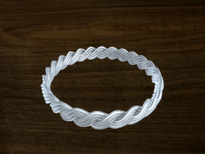 Turk's Head Knot Ring 2 Part X 25 Bight - Size 26. in White Natural Versatile Plastic