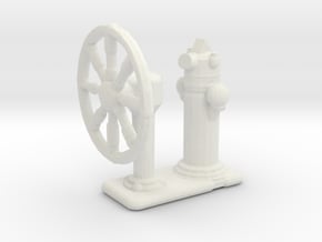 1/144 Scale Ships Wheel in White Natural Versatile Plastic