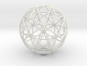 Icosahedron symmetry circles 16 in White Natural Versatile Plastic