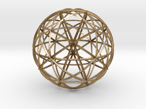 Icosahedron symmetry circles 16 in Polished Gold Steel