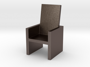 2x2 Cm Chair in Polished Bronzed Silver Steel