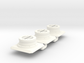 Modern Sewer Grate x3 Batch in White Processed Versatile Plastic