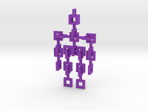 Squared Little Man - Articulated in Purple Processed Versatile Plastic