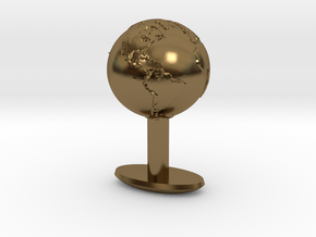 Earth Cufflink in Polished Bronze